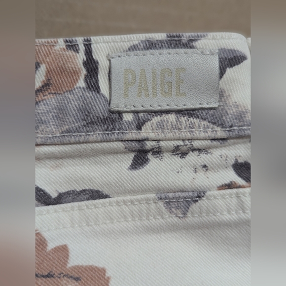 Paige Colette Crop Flare Fray Hem Jeans Desert Wildflower Floral Pattern Sz 30 - Picture 14 of 14